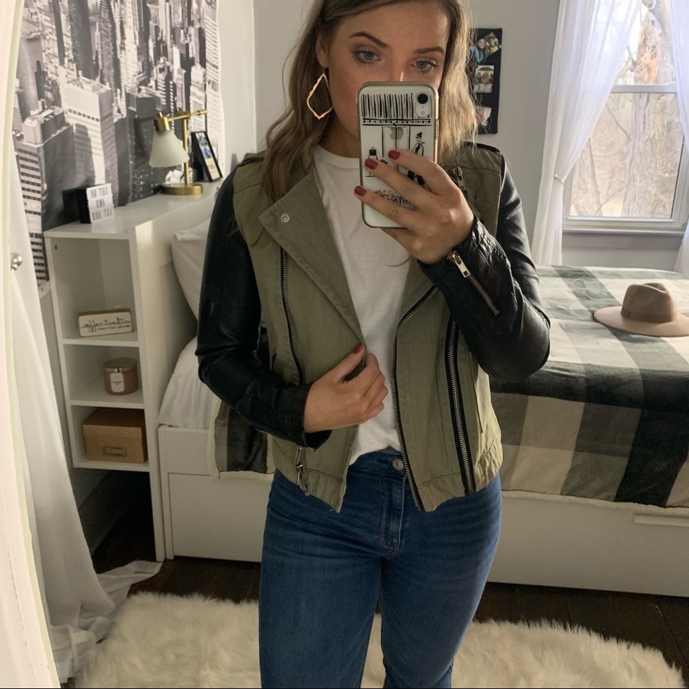NWT Members Only Moto Leather Jacket, Small